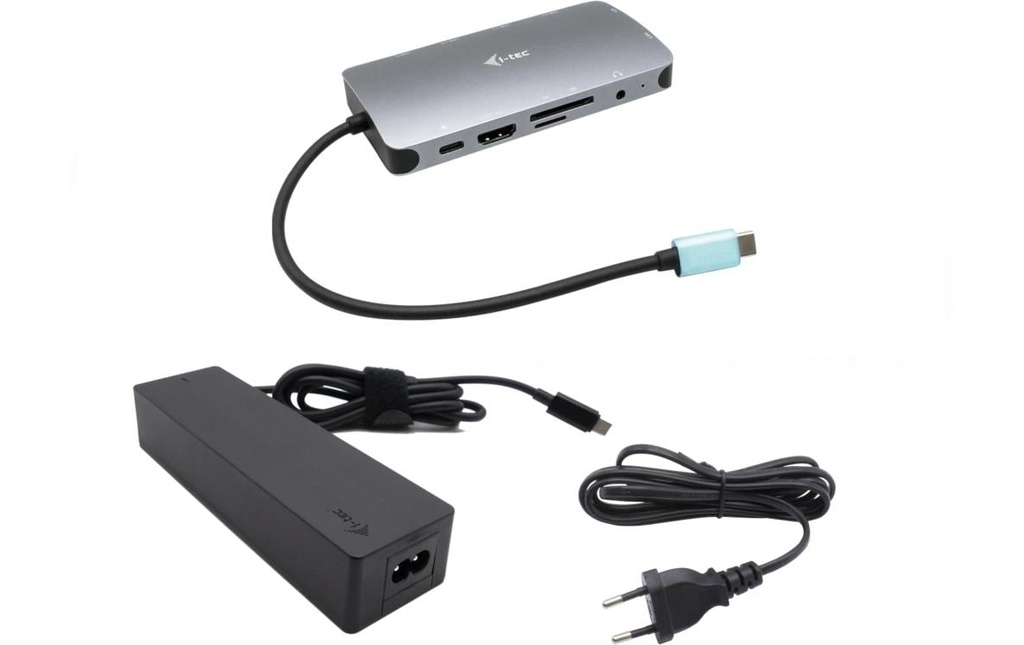 i-tec Station d'accueil USB-C Metal Nano Dock HDMI/VGA LAN + Chargeur 100 W