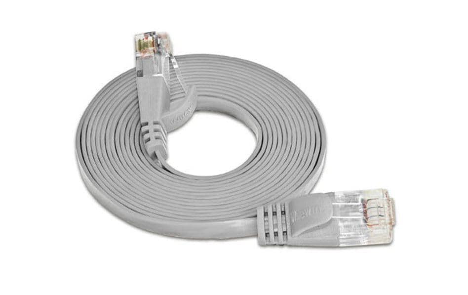 SLIM Câble patch slim RJ-45 - RJ-45, Cat 6, UTP, 25 m, Gris