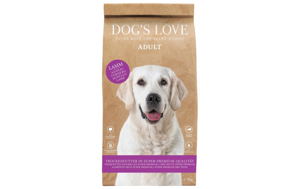 Dog's Love Alimentation sèche Adulte, Agneau, 2 kg