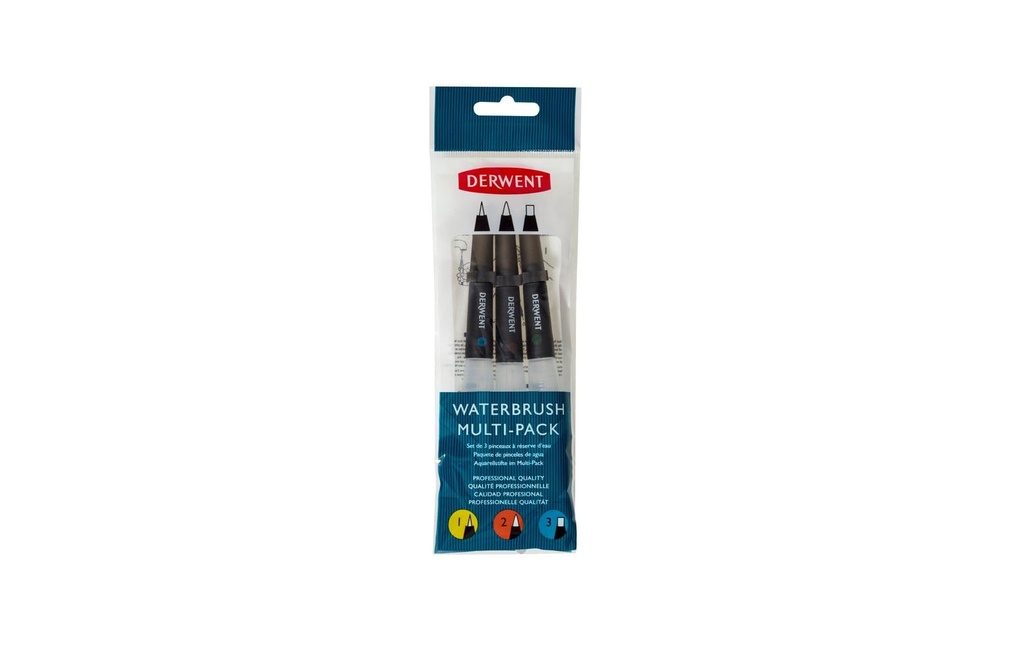 Derwent Pinceau à réservoir d'eau pour l'aquarelle, 3 pièces