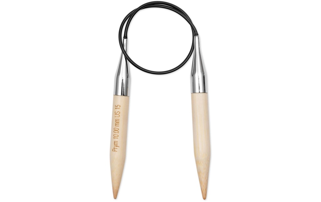 Prym 1530 Aiguille à tricoter circulaire BAMBUS 10.00 mm, 40 cm