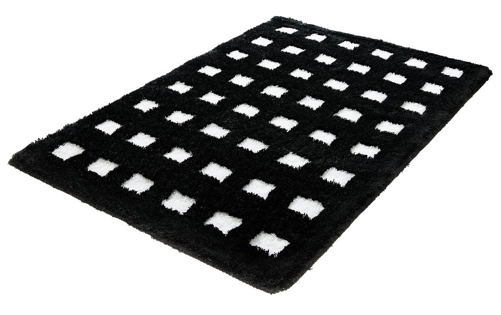 Kleine Wolke Tapis de bain Boîtes 60 x 90 cm, Noir/Blanc