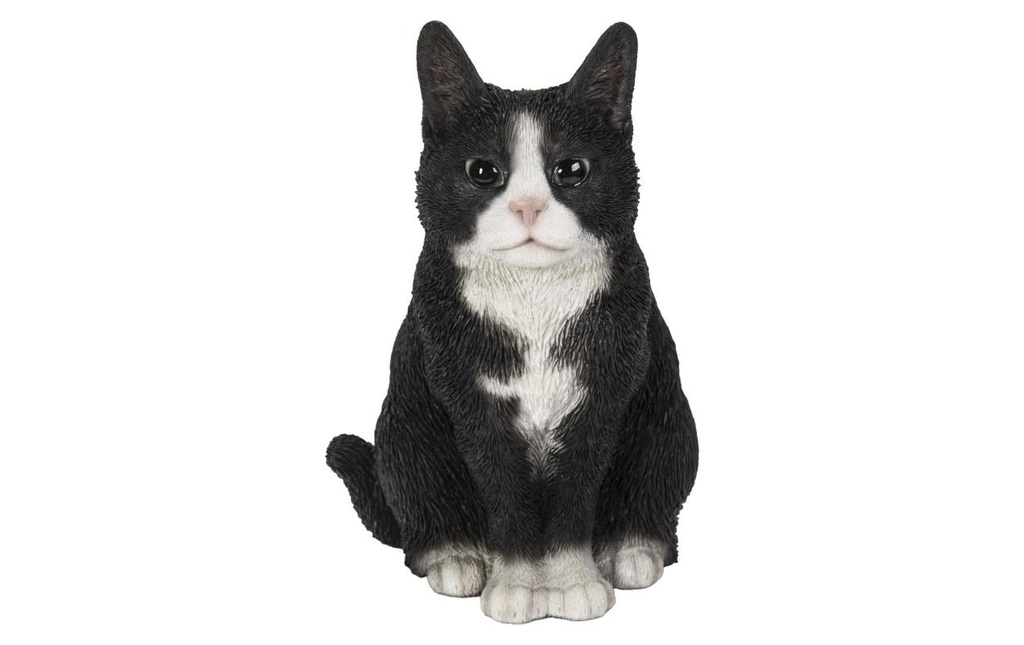 Vivid Arts Figure décorative Chat Assis 19.5 cm, Noir/Blanc
