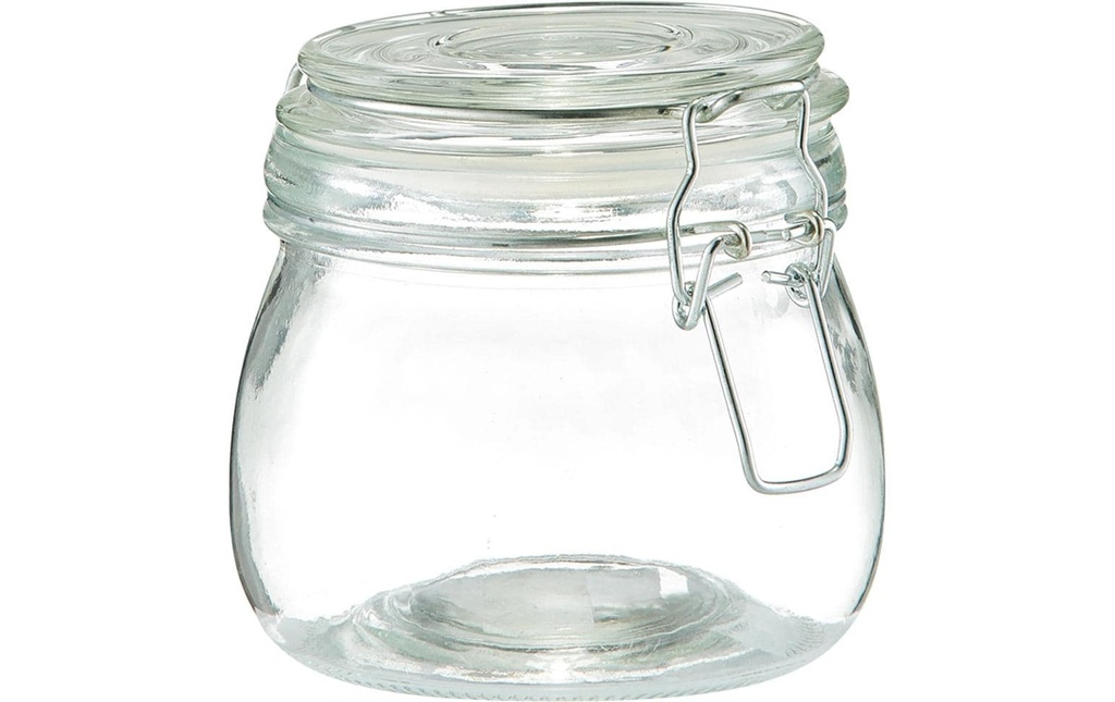 Zeller Present Bocal à provisions avec fermeture à étrier 0.5 l, Transparent