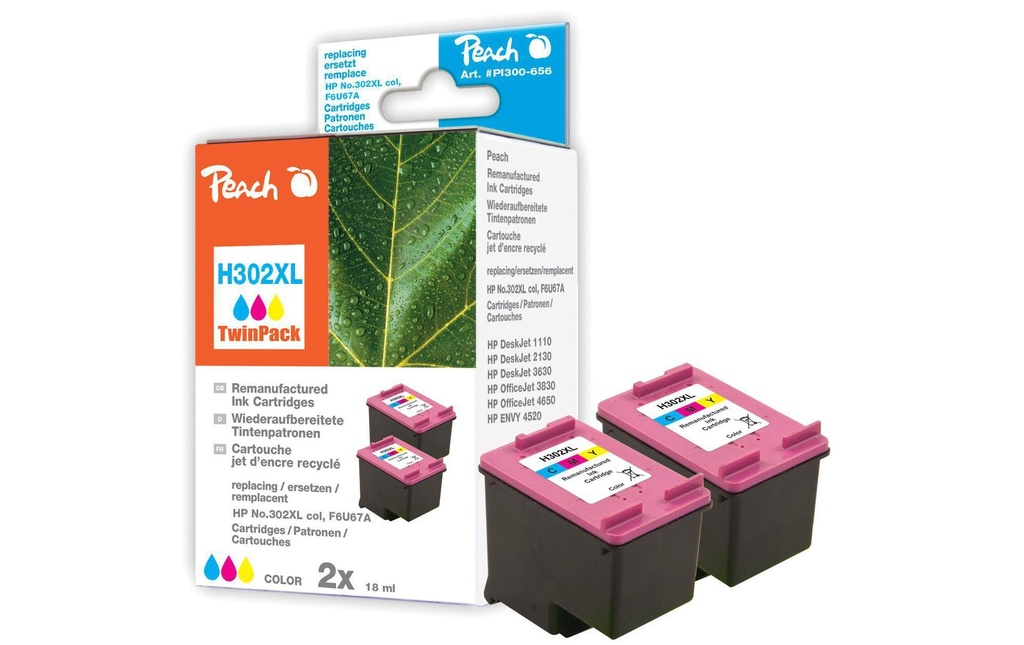 Peach Kits d’encre HP Nr. 302XL (F6U67A)
