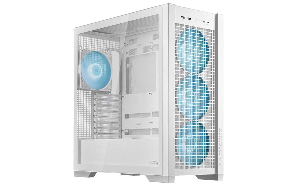 ASUS Boîtier d’ordinateur TUF Gaming GT302 TG ARGB Blanc