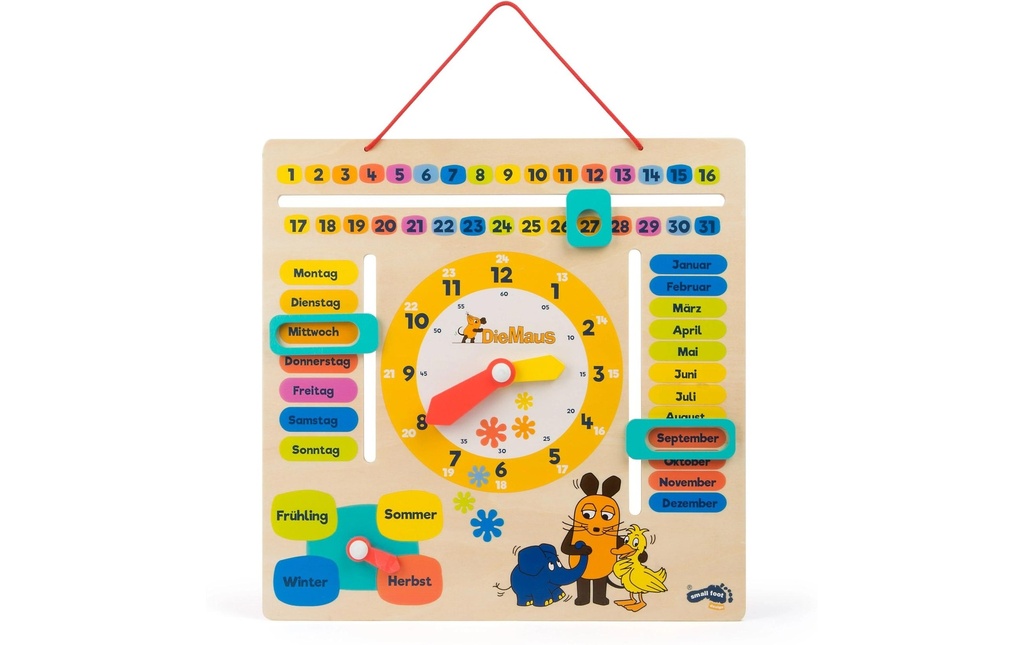 small foot L'horloge éducative de la souris avec calendrier
