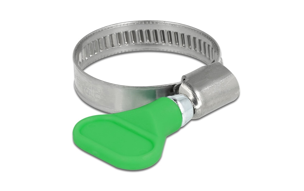 Delock Collier de serrage acier inoxydable 400 SS 20-35 mm, vert 5 pièces