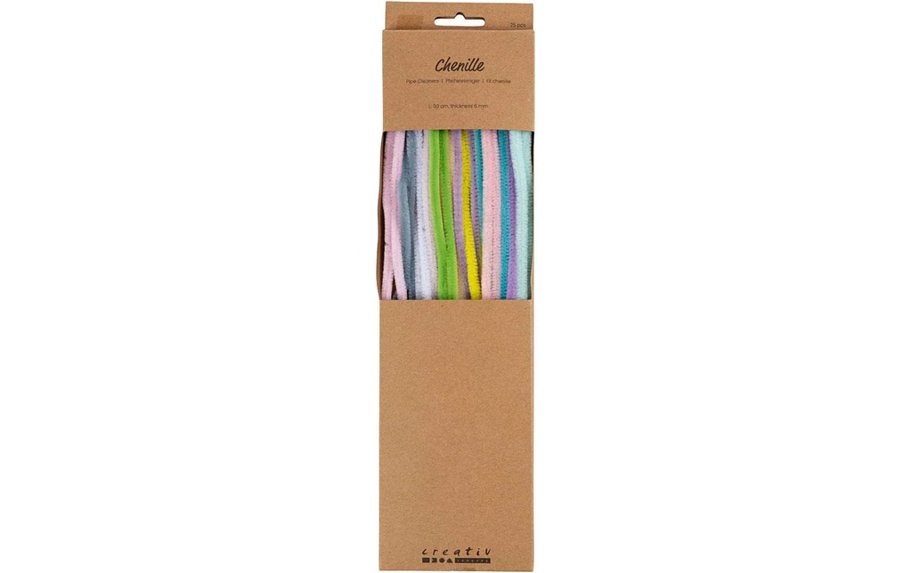 Creativ Company Fil-chenille 25 pièces, couleurs pastel