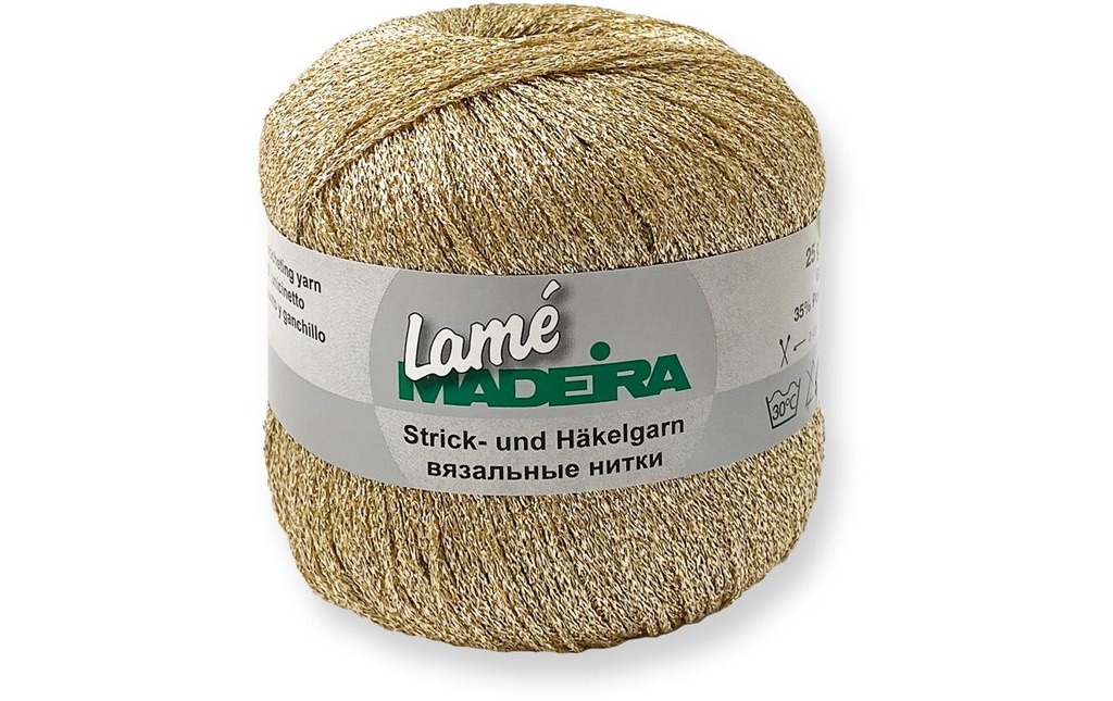 Madeira Fil à crochet et à tricoter Lamé 25 g, 175 m, Beige/Doré
