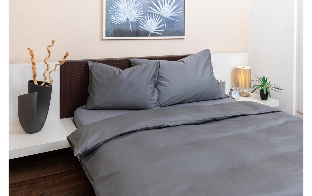 COCON Housse de duvet Satin 200 x 210 cm, Graphite