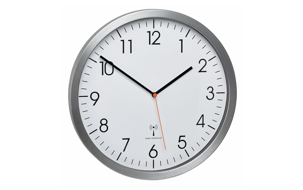 TFA Dostmann Horloge murale radio Argenté