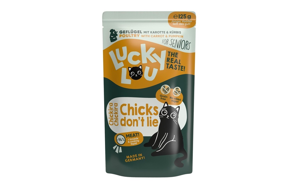Lucky Lou Alimentation humide Lifestage Senior volaille, 125 g