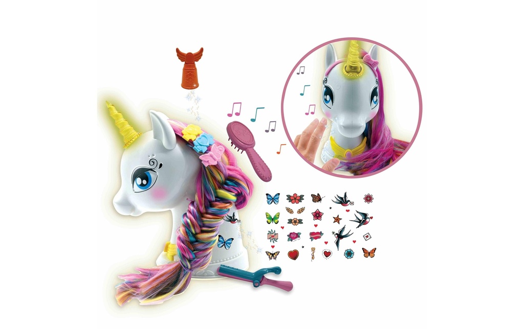 Lexibook Tête à coiffer licorne avec musique et accessoires
