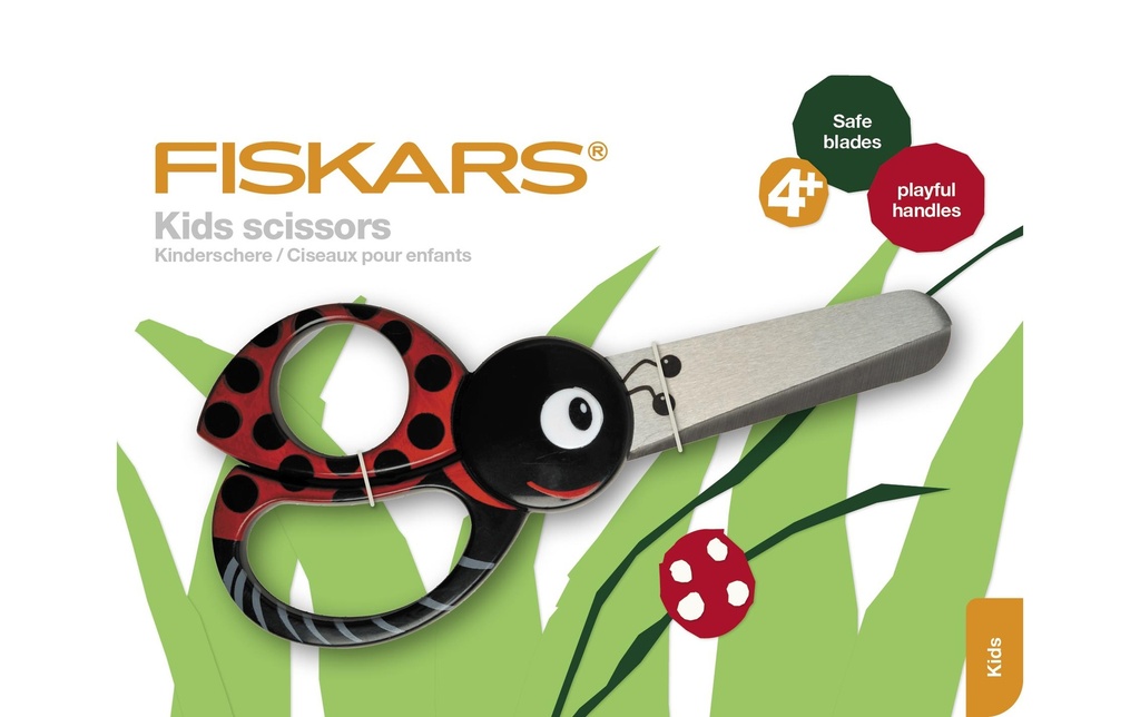 Fiskars Ciseaux pour enfants Coccinelle Inox