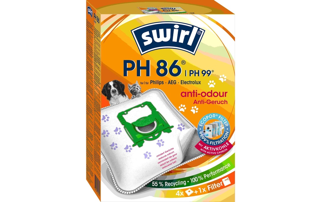 Swirl Sac filtrant pour aspirateur PH 86 NeutralizAir 4 Pièce/s