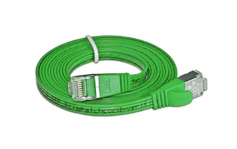 SLIM Câble patch slim RJ-45 - RJ-45, Cat 6, STP, 1 m, Vert