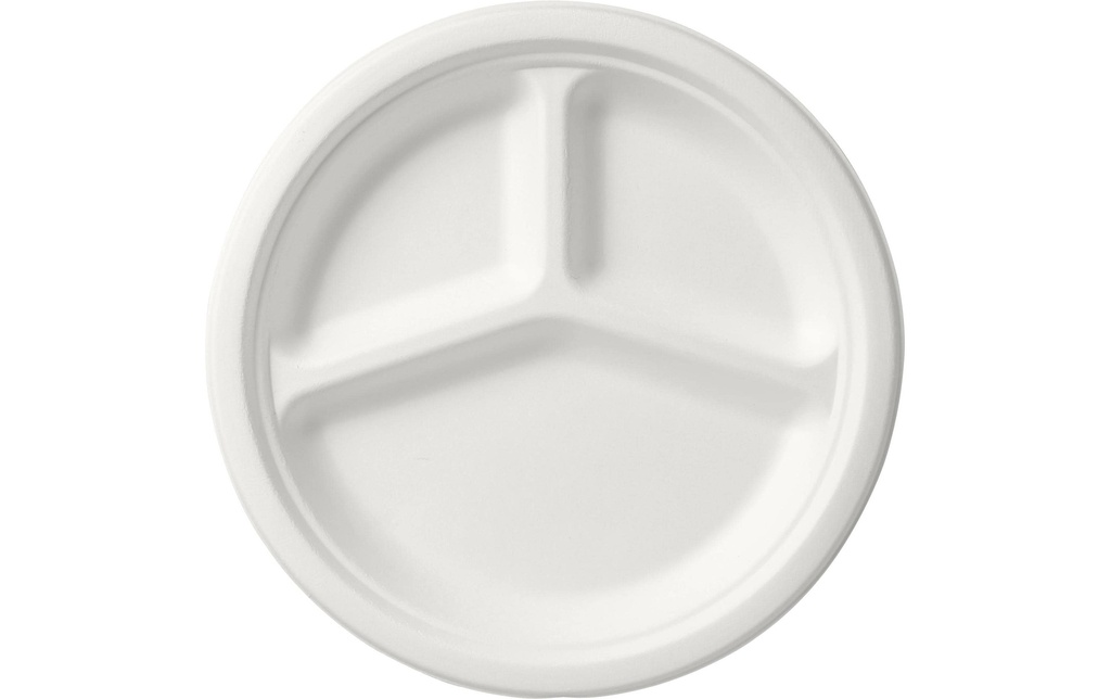 Duni Assiettes jetables 26 cm en 3 parties 50 Pièce/s, Blanc