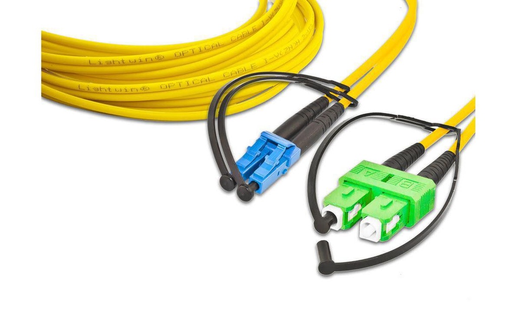 Lightwin Câble patch à fibre optique Singlemode LC – SC/APC, OS2, Duplex, 1 m
