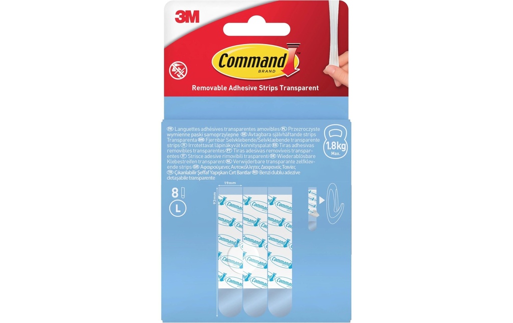 Command Bande adhésive Décollable 8 Pièce/s, Transparent