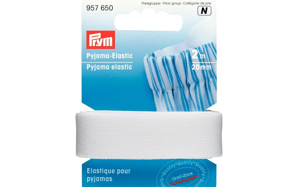 Prym Bande élastique pour Pijamas, 2 m de blanc