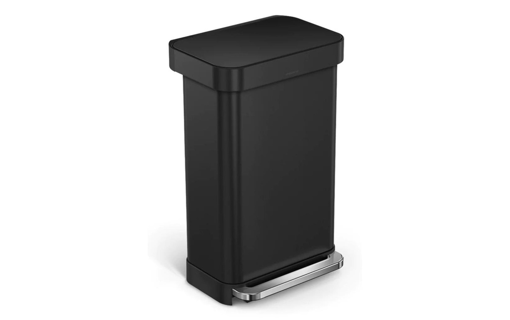 Simplehuman Poubelle à pédale 45 l, Noir mat