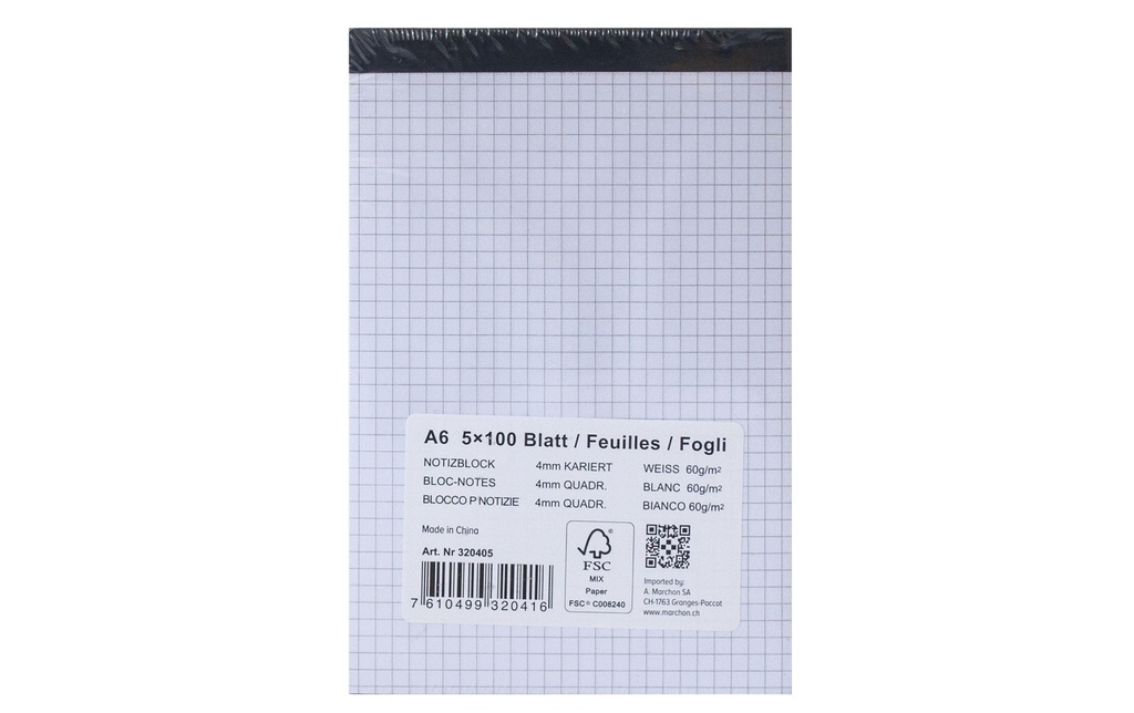 Office Bloc-notes A6 100 feuilles, 5 pcs.