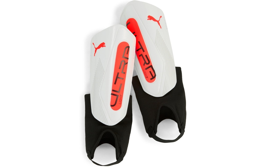PUMA Protège-tibias ULTRA Light avec protection de la cheville XL, Blanc