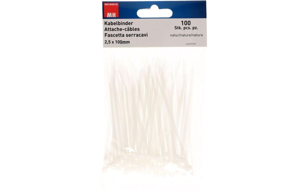 Max Hauri Serre-câble 100 pièces Nature 100 mm x 2.5 mm