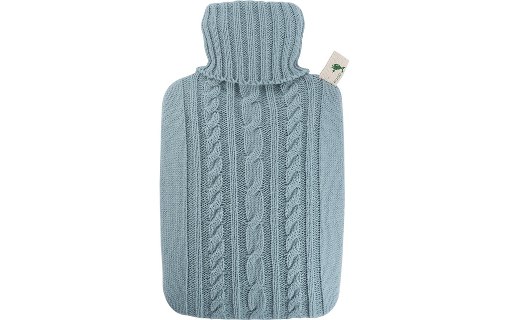 Hugo Frosch Bouillotte PVC housse tricot bleu pastel 1.8 l
