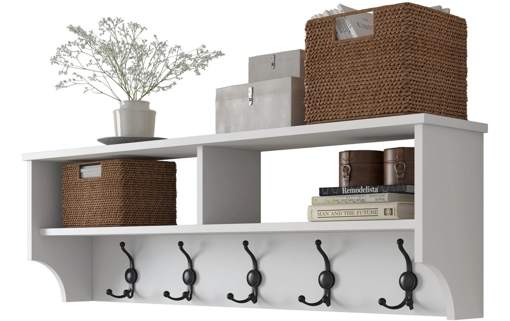 Woody Fashion Portemanteau mural P2 - 439 120 cm x 37.2 cm, Blanc