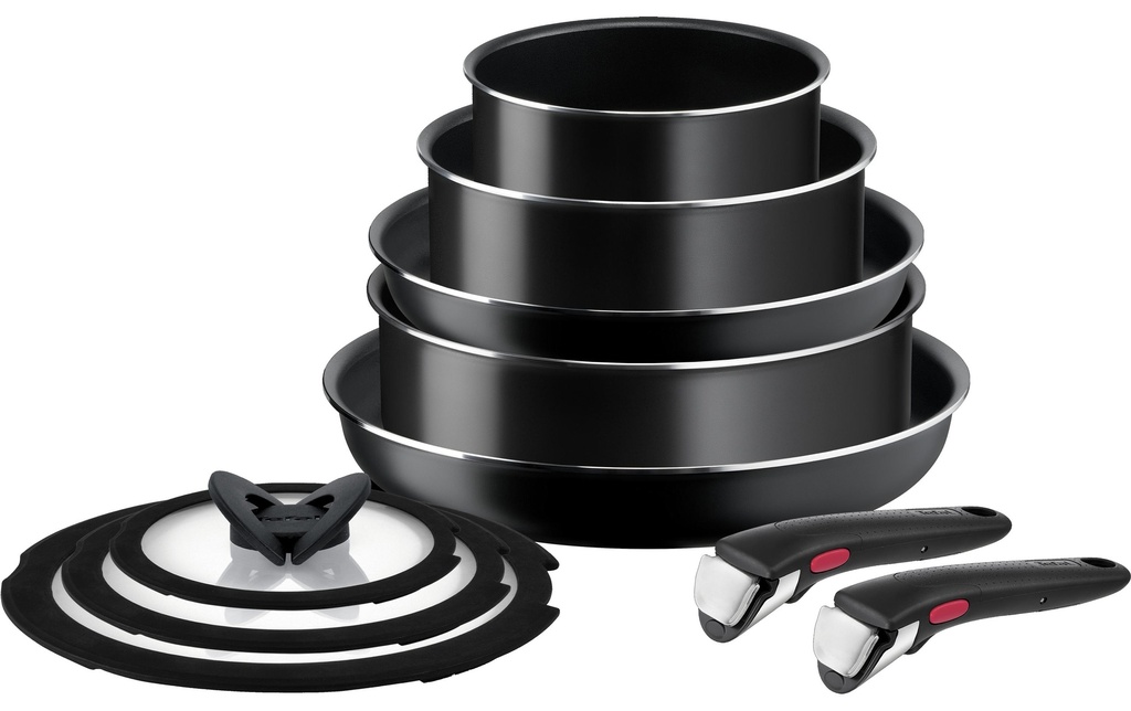 Tefal Set de casseroles Ingenio Easy On 10 pièces, Noir