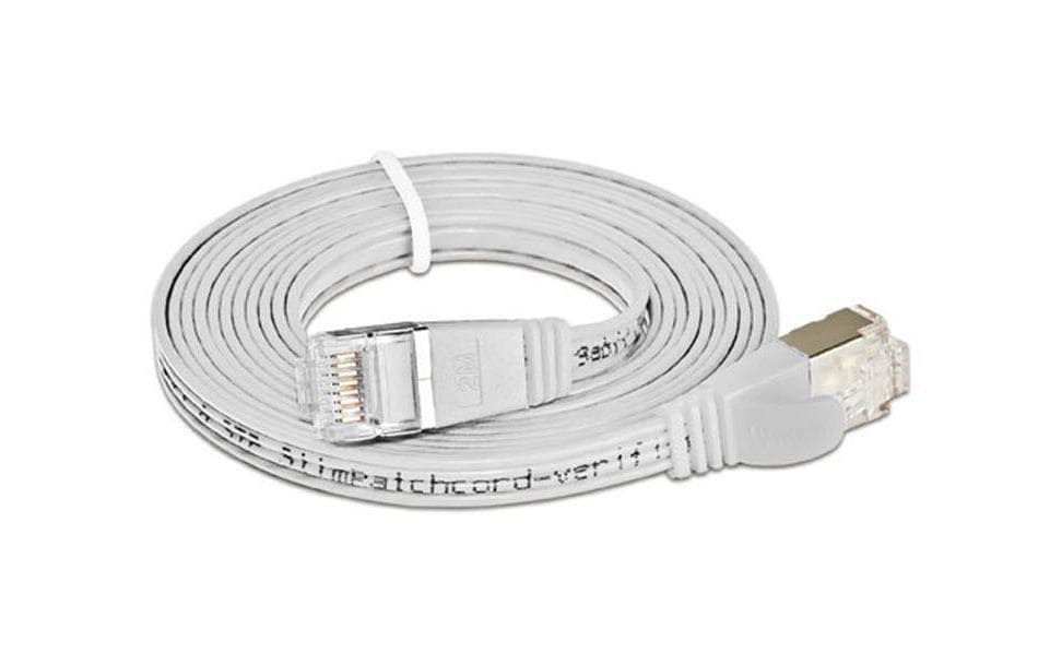 SLIM Câble patch slim RJ-45 - RJ-45, Cat 6, STP, 0.75 m, Blanc