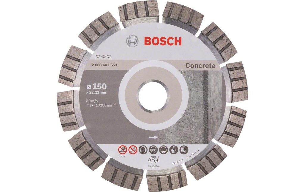 Bosch Professional Disque à tronçonner diamanté Best for Concrete, 150 x 2.4 x 12 mm