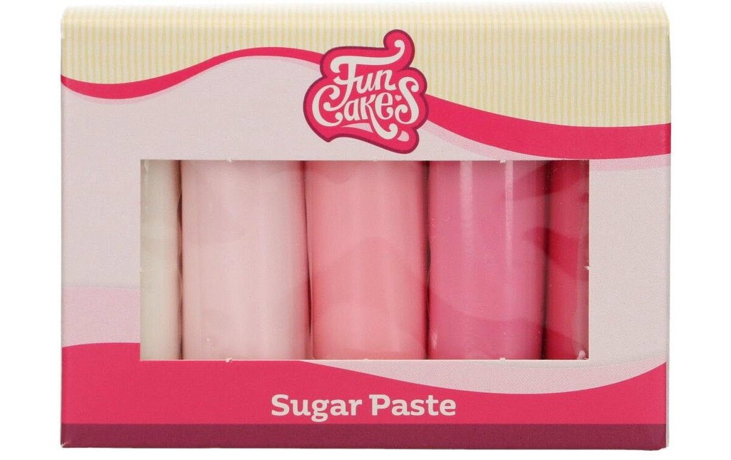 Funcakes Pâte à sucre FunCakes Tons roses 5 rouleaux