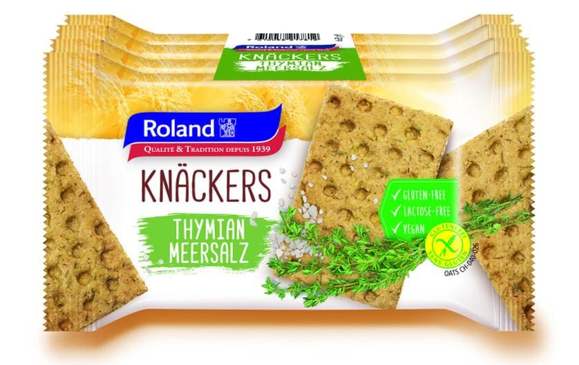Roland Snacks Pain croustillant Thym Sel de mer sans gluten 4x 35 g