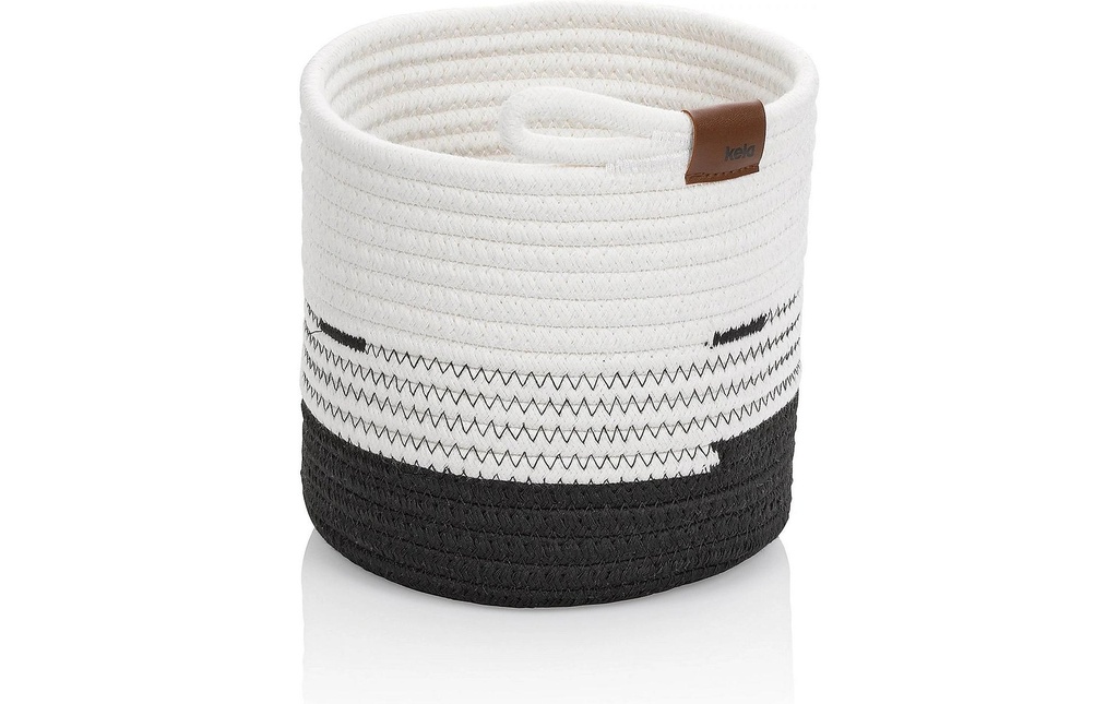 Kela Panier de rangement Hedda 18 x 17 cm, Noir/Blanc