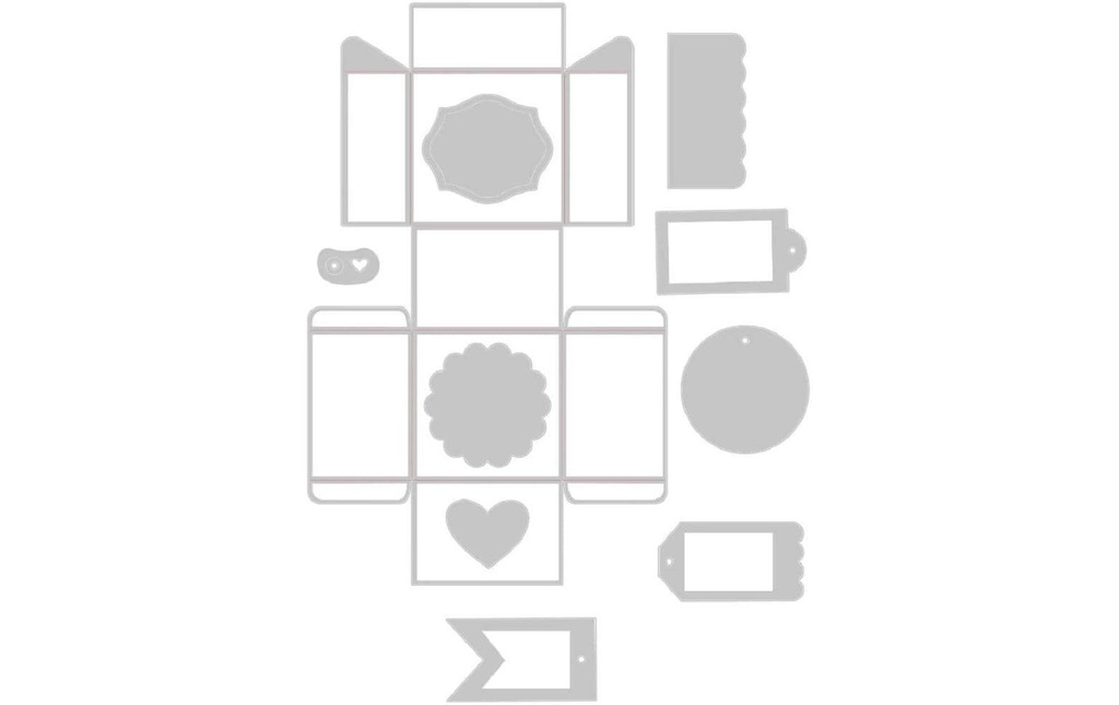 Sizzix Sizzix Thinlits Plus set de perforation, Pack de 10, boîte et étiquettes