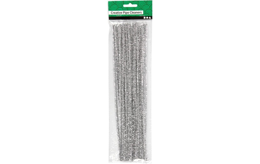 Creativ Company Fil-chenille 6 mm, 24 pièces, Argenté