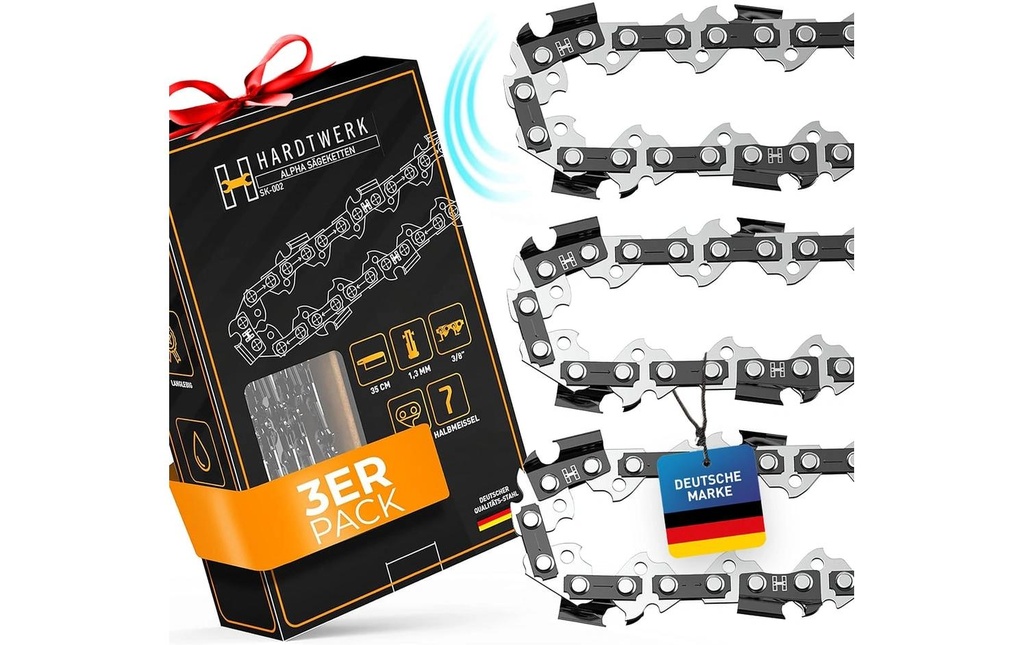 Hardtwerk Catena di seghe 3/8 1.3 mm pour guide-chaîne de 35 cm Paquet de 3