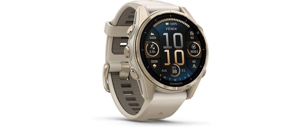 GARMIN Montre de sport Fenix 8 AMOLED Sapphire, 43 mm Beige