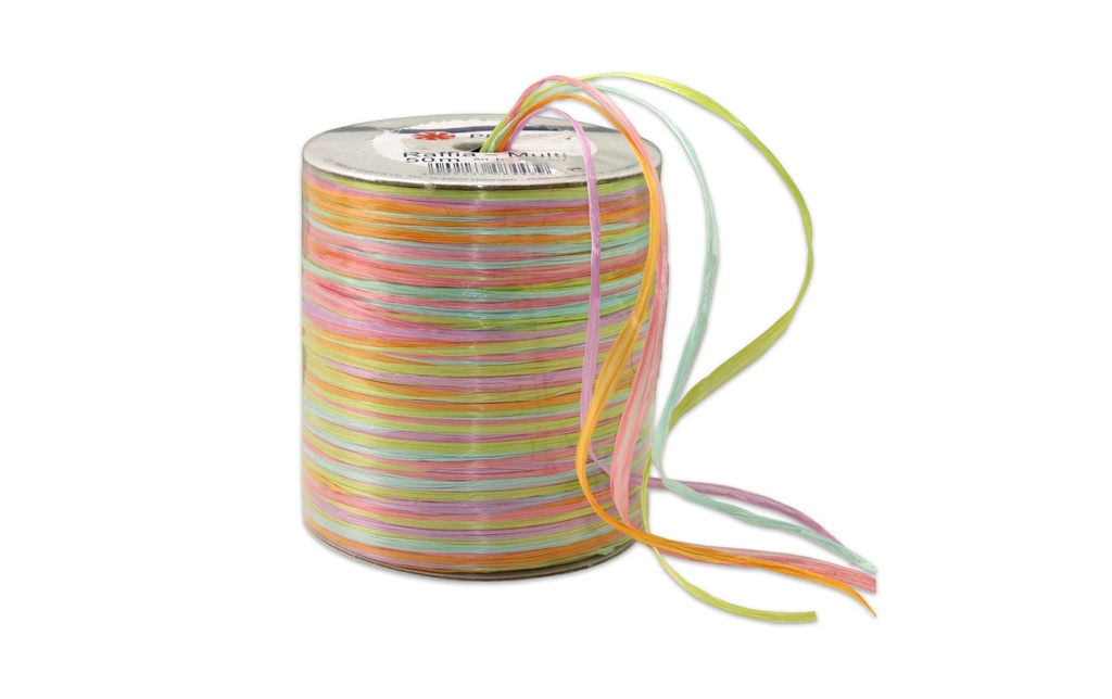 Pattberg Ruban cadeau Raffia Multi 50 m, multicolore