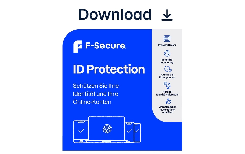 F-Secure ID Protection ESD, 5 appareils, 5 articles protégés, 1 an