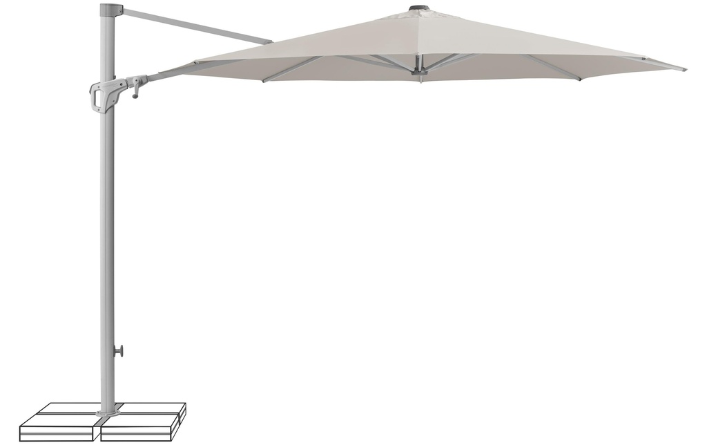 Suncomfort by Glatz Parasol Familyflex Gris clair, Ø 300 cm