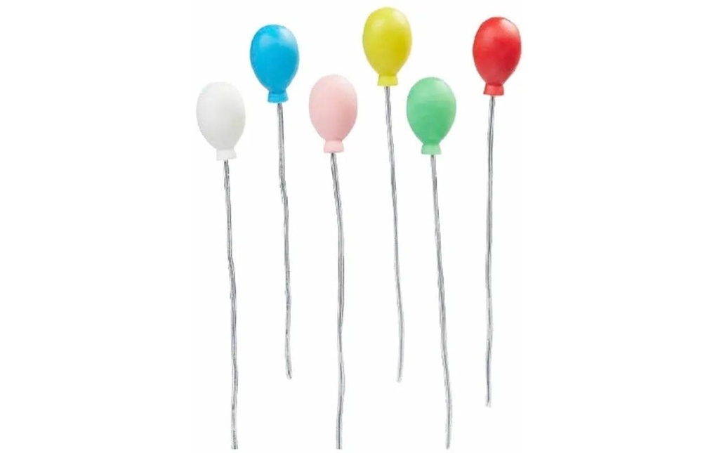 HobbyFun Mini figurine Ballons de baudruche 1.6 x 2.4 cm, 6 pièces