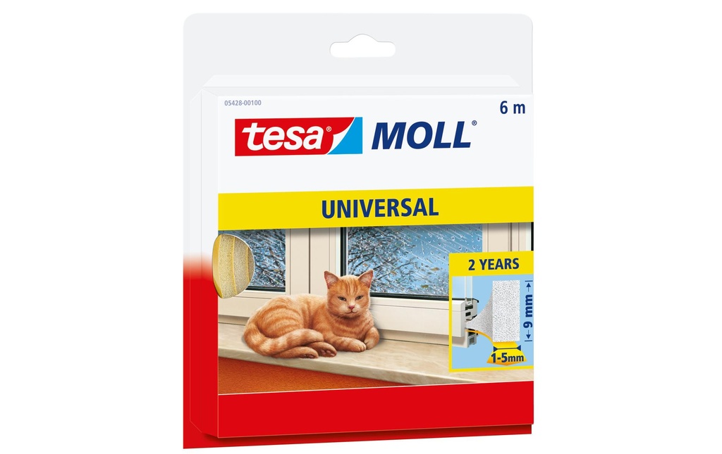 tesa Mousse universelle 6 m x 9 mm, Blanc