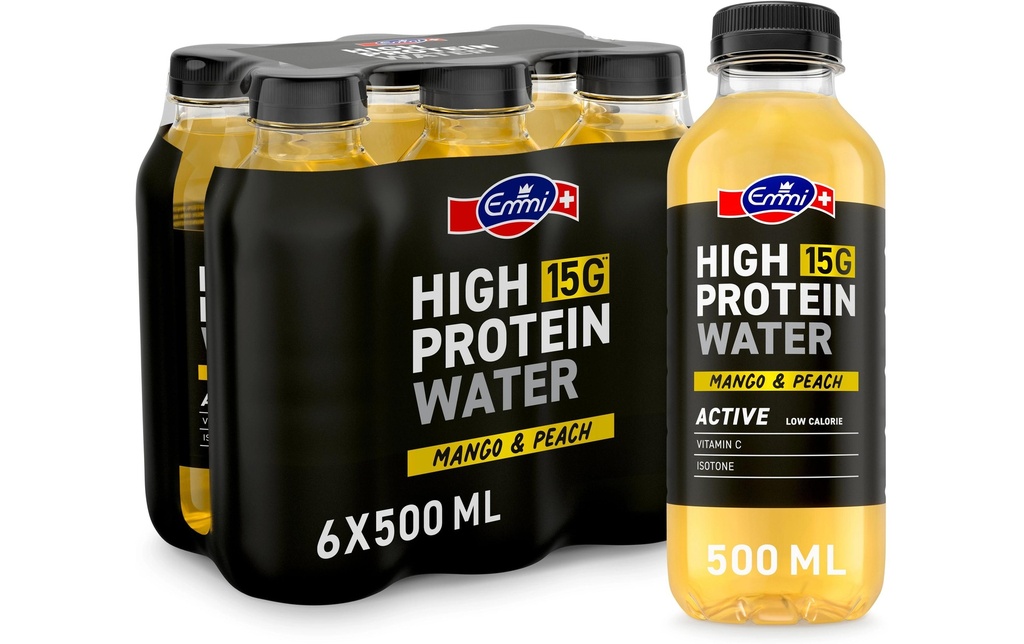 Emmi HIGH PROTEIN WATER Mangue et pêche 6 x 500 ml