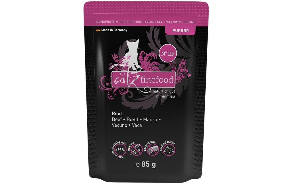 catz finefood Alimentation humide Purrrr No.119 Bœuf, 85 g