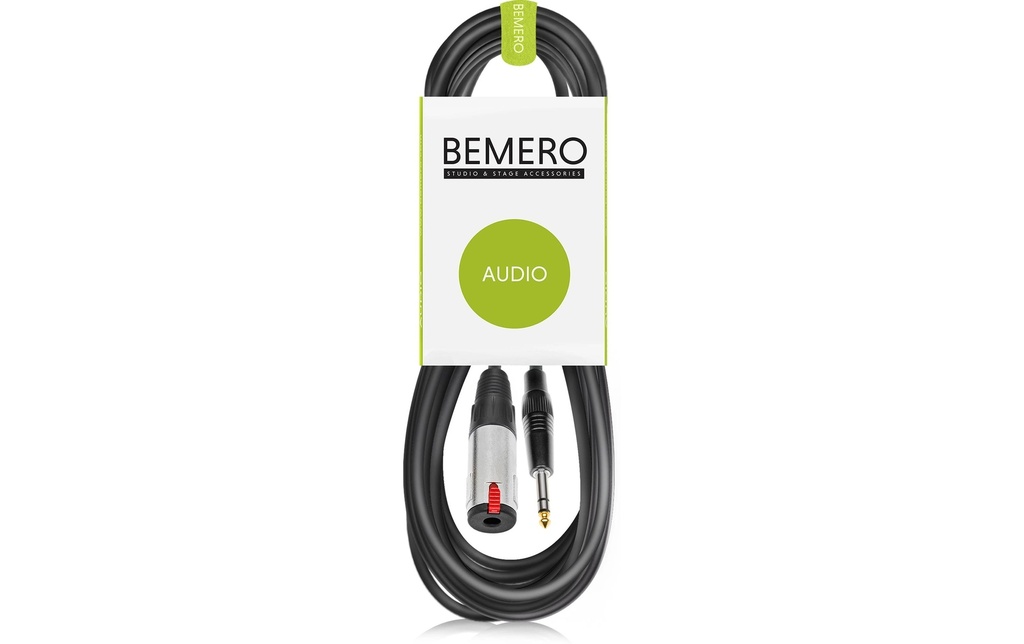 Bemero 6.3 Fiche jack - 6.3 Prise jack 10 m, Noir