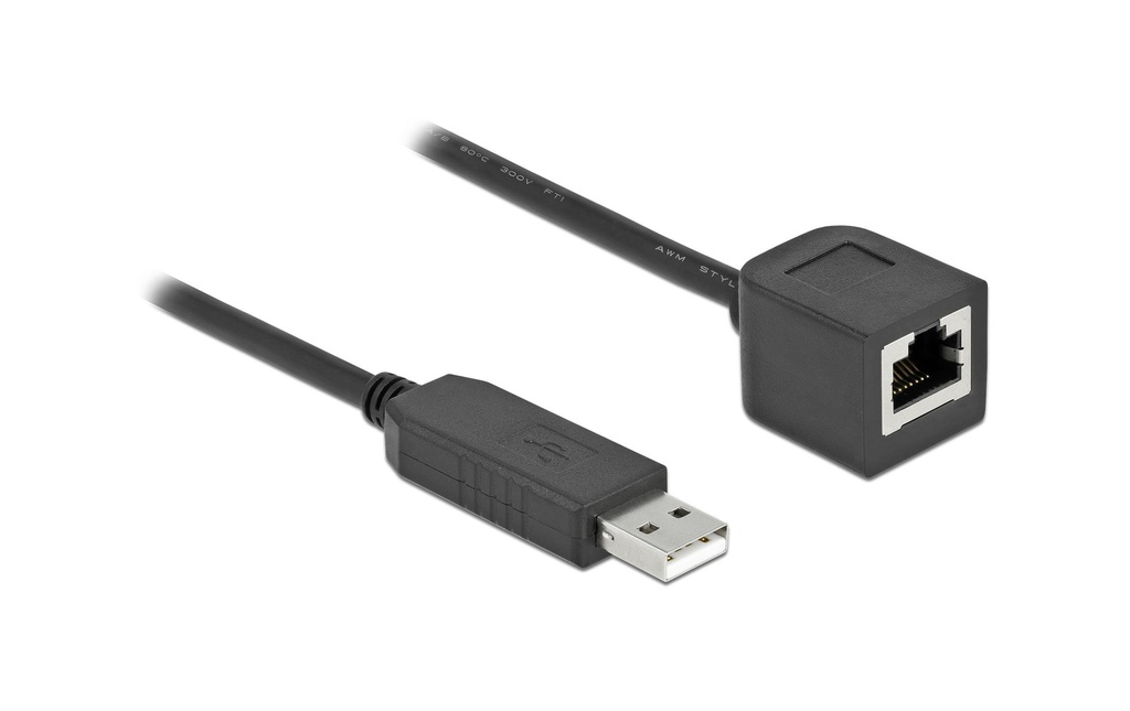 Delock Câble de console USB-A vers RS-232 RJ45, 2 m